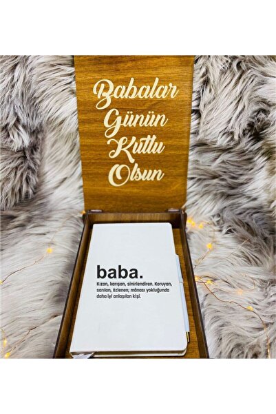 CVCWOOD Father's Day Notebook Pen Set with Wooden Box