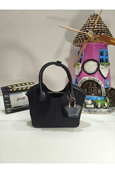 ikosga حقيبة يد نسائية سوداء اللون موديل بيبي مقاس 22 سم طول 18 سم