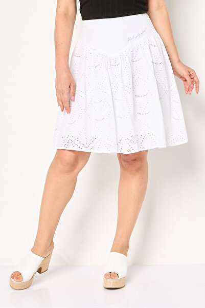 Karl Lagerfeld Women Embroidered Midi Skirts, White