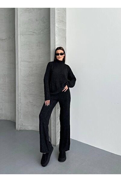 asur boutique Σετ γυναικείων πλεκτών ενδυμάτων με κασκόλ Asur Butik Standard ...