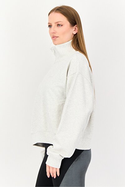 New Balance Women Sportswear Fit Outdoor Sweatshirt, Heather Grey