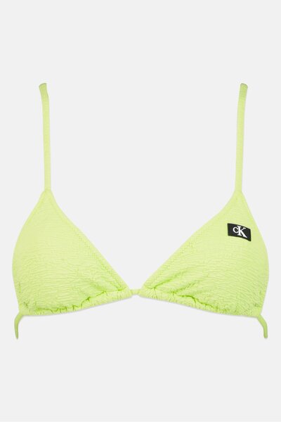 Calvin Klein Women Textured Padded Bikini Top With Scrunchies, Lime Green