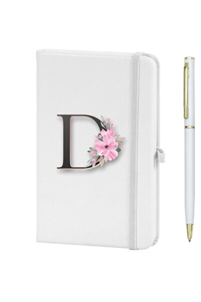CVCWOOD Letter D Flower Pattern Printed Notebook
