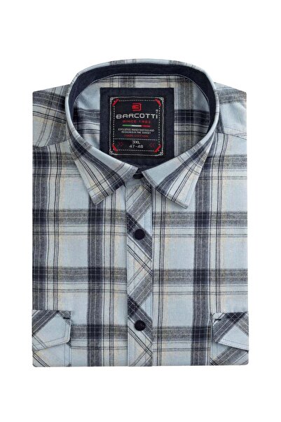 tambattal Πουκάμισο από βαμβακερή φανέλα μεγάλου μεγέθους με διπλή τσέπη (ευρύχωρο άνετο κορμάκι)