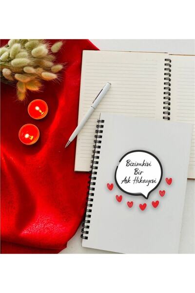 LİNOVERA Valentine's Day Love Story Model Notebook Pen Set