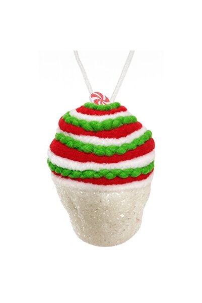 OEM Decorațiune pentru brad de Crăciun, Cupcake, 3D, Temă bomboane, 9 x 6,5 c...