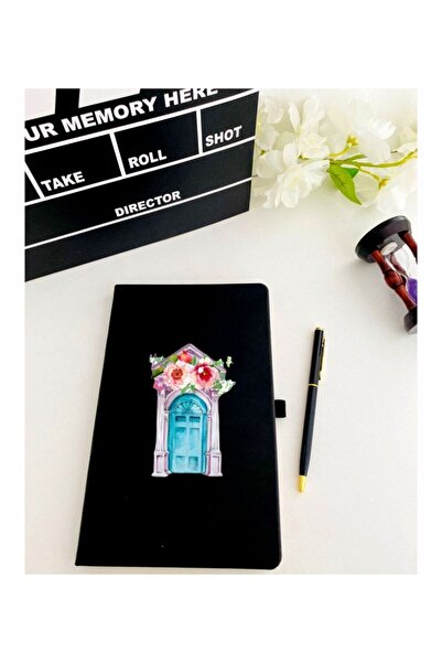 CVCWOOD Flower Patterned Notebook Pen (black)