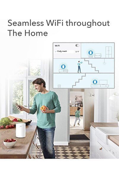 cudy M1300 2-Pack AC1200 Gigabit Whole Mesh WiFi System (Dual Band, Up to 100 Devices)