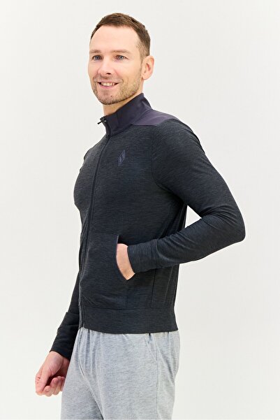 SKECHERS Men Sportswear Fit Long Sleeve Outdoor Track Top, Heather Grey