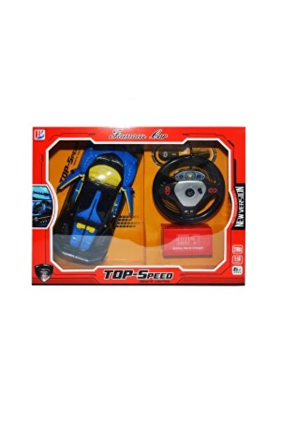 CREATIVE Remote-control car with steering-wheel remote, doors open, 1:14, for 6+ (Blue-Black), 32 x 15 x 8 cm