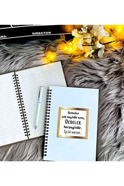 LİNOVERA Grandfather Printed Pencil Notebook Set for Father's Day