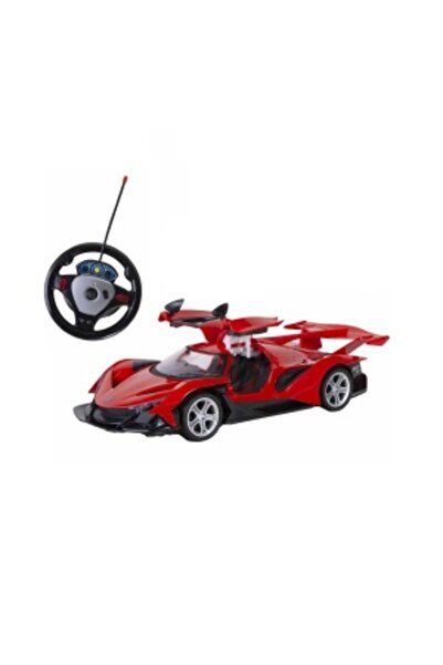 CREATIVE Remote Control Racing Car with Steering Wheel, Rechargeable Batteries, for Children 6+, Red, 35 cm