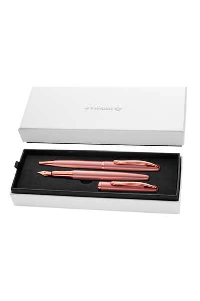 Pelikan Jazz Noble Fountain Pen + Ballpoint Pen Set, Pink Rose