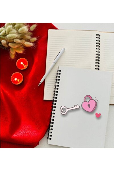 LİNOVERA Valentine's Day Key to My Heart Model Notebook Pen Set