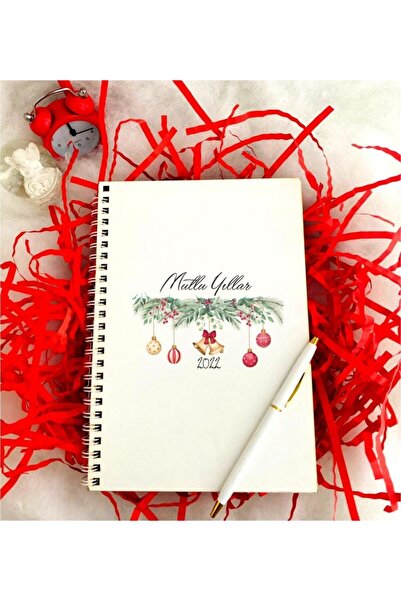 LİNOVERA New Year Wooden Notebook Pen Set