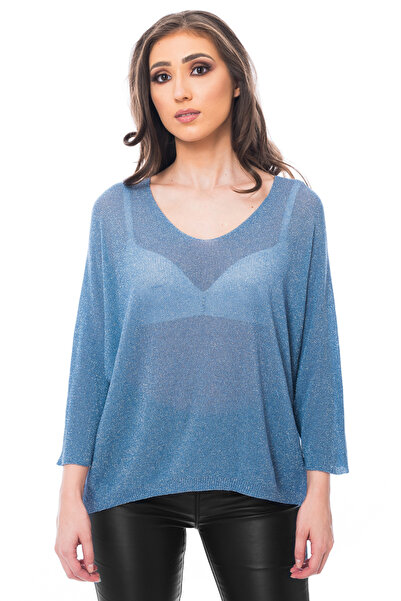 Jolenttine Bluză strălucitoare, albastră