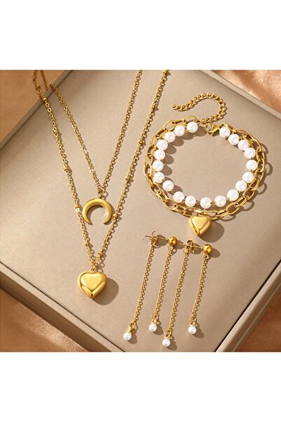 KEVSA Jewelry Set colier, brățară și cercei din oțel inoxidabil - LPD1415