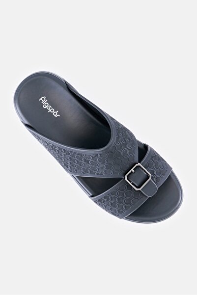 Algspar Men Slip On Arabic Sandals, Black