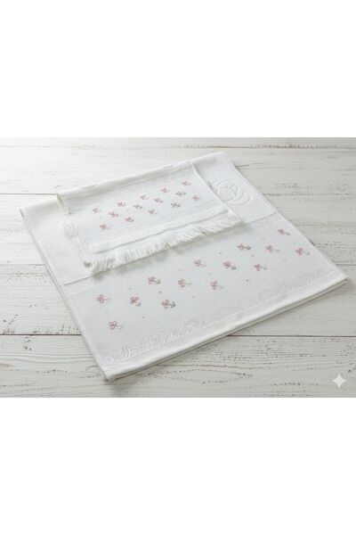 zeynmar طقم مناشف مطرزة بنمط الروكوكو مع تصميم الأم والابنة