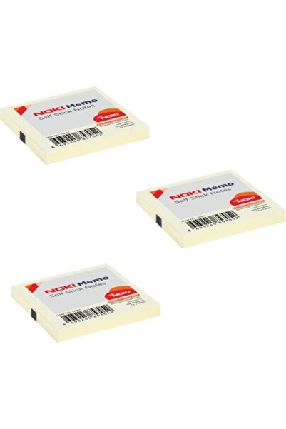 Noki Memo Yapışkanlı Not Kağıdı 75 x 75 mm 100 Yaprak Sarı 3'lü