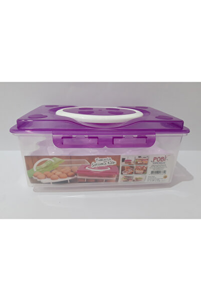 renkli çiçekler 24-Piece Egg Storage Container with Lid Egg Box Purple Color Plastic Egg Holder