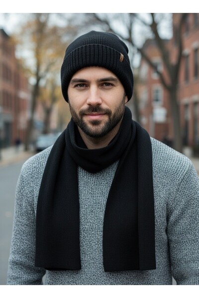 Suyutti Erkek Polarlı Atkı-Bere Takım