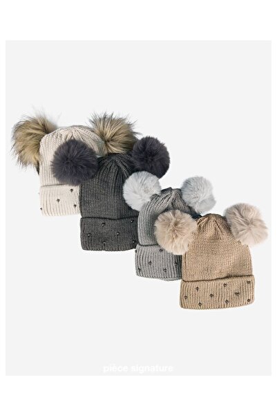 PIECE SIGNATURE Χειμερινό μπερέ με πομπόν για γυναίκες και εφήβους