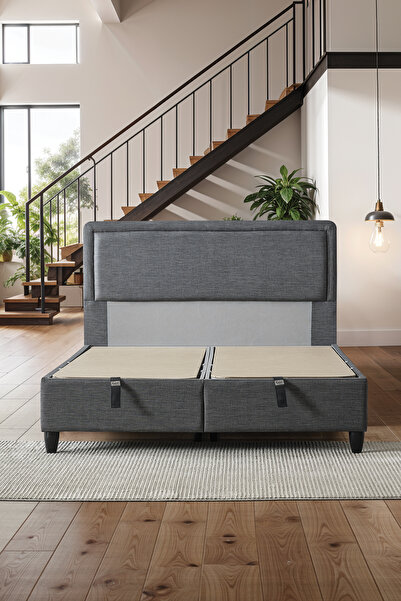 CENNET YATAK Melisa Çift Kişilik Sandıklı Baza ve Başlık 2’li Set Geniş Depolama