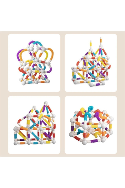 Toyska Flexible magnetic construction set with tubes and balls, 66 pieces, multicolor
