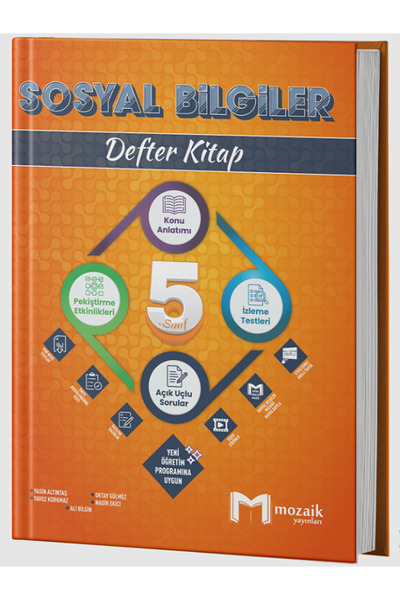 Efsane Yayınları 5.Sınıf Mozaik Yay. İNTRO Sosyal Bilgiler Defter Kitap / Açı...