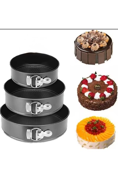 cc bin shihon Cake Pan Set of 3 Professional Springform Cake Pans with Easy Release and Lock 24/26/28cm
