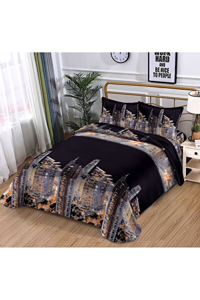 Casa de Vis Double bed linen set, satin cotton, 220 x 230 cm, 4 pieces, multi...