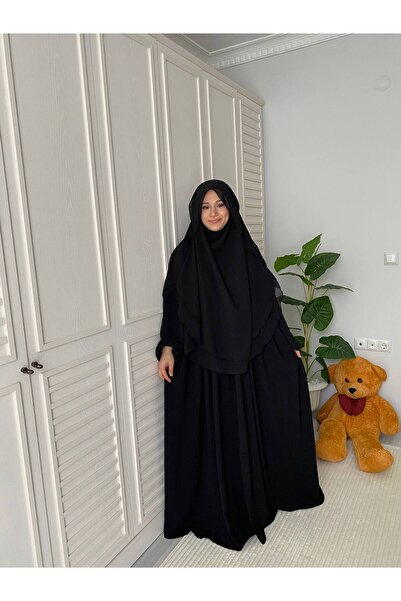 Hijab حجاب عمرة بيضاوي الشكل بطبقتين مع ظل