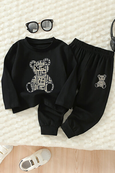 ADABEBEK Premium Striped Bear Printed Bottom Top Baby Set 24598