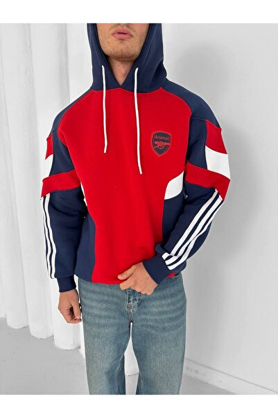 AllWearStyle Arsenal Logolu 3 İplik Şardonlu Tam Oversize Hoodie