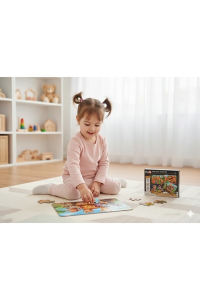 Tinyup 24 قطعة من ألعاب تركيب الصور المقطوعة من الإيفا، سفاري