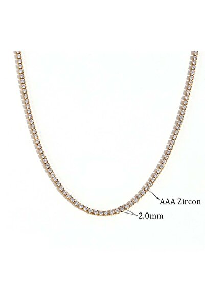 KEVSA Jewelry Colier/lanț de tenis din oțel inoxidabil – 2mm - LPD1455