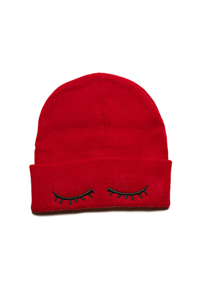 Nome Studio قبعة نسائية - شتوية - مطرزة بالرموش بتصميم بسيط وأصيل، إكسسوار شتوي عادي