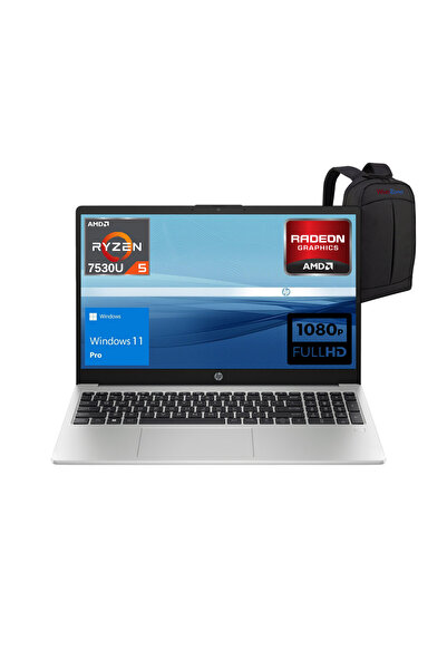HP 255 G10 Amd Ryzen 5 7530U 16GB 512GB SSD 15.6" Full HD W11P Bilgisayar - Webzone Çanta Wz2