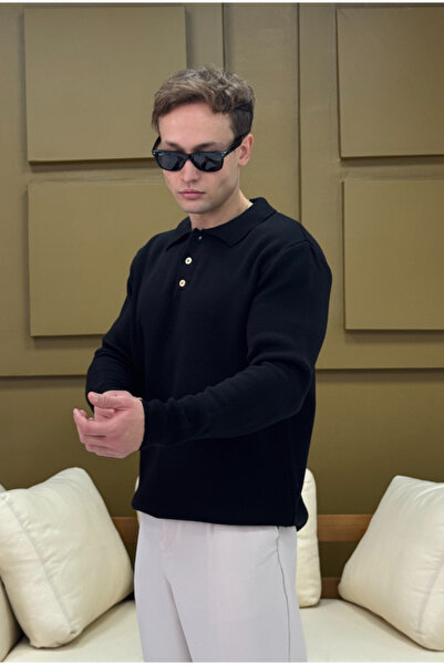 corfixman Men's Knit Polo Sweater