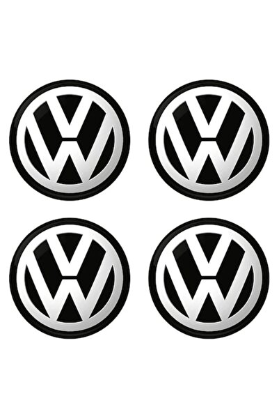 OEM Set 4 stickere VW Volkswagen negre autoadezive metalice, pentru jante din...