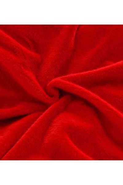 JOJO HOME Cocolino bedding set, faux rabbit fur, with elastic, 6 pieces, 180x200cm, Red