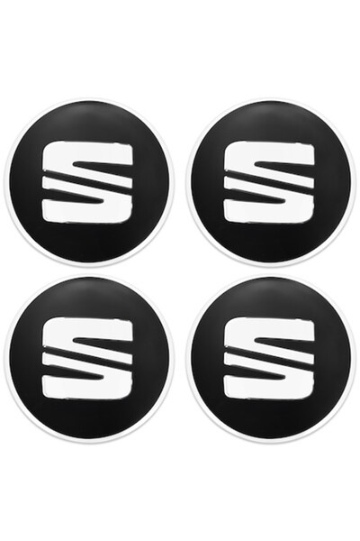 OEM Capace butuc roată pentru Seat, set de 4, 63mm, negru-argintiu, plastic, ...