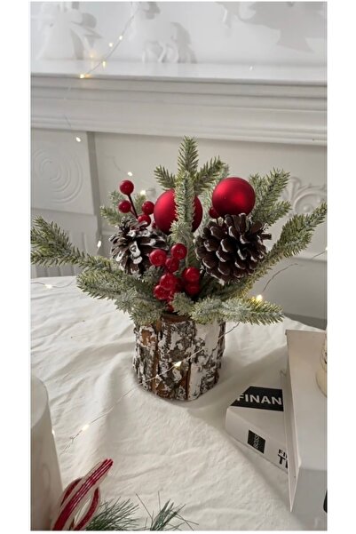 Yenigeldi 1 Piece of Large Size Wooden Log Base 40 cm Mini Christmas Decorati...