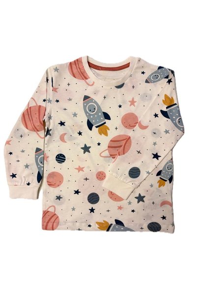 mışıl mışıl kids 100% Cotton Space and Rocket Patterned Boy's Pajama Set