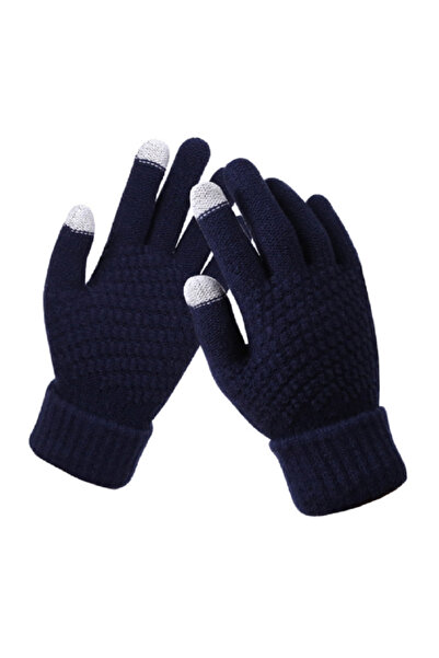 renkli çiçekler Women's Gloves Winter Touch Screen Gloves Warm Stretch Knitted Women's Gloves