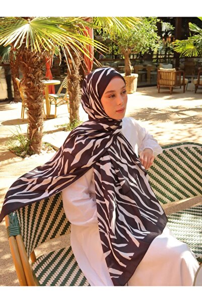 Modakaşmir Black and White Medine İpeği Şal