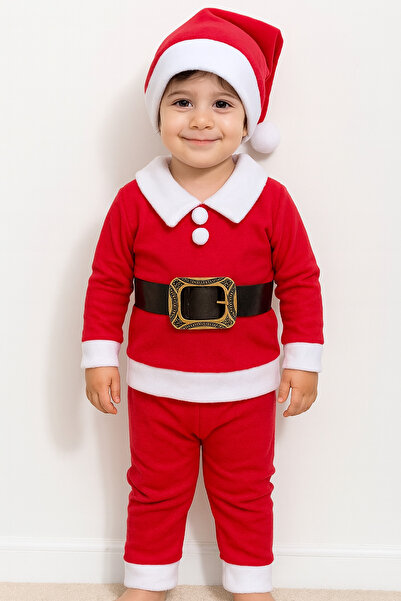 Bilge Trend KIZ ERKEK ÇOCUK YILBAŞI CHRISTMAS TEMALI POLAR NOEL BABA KOSTÜM