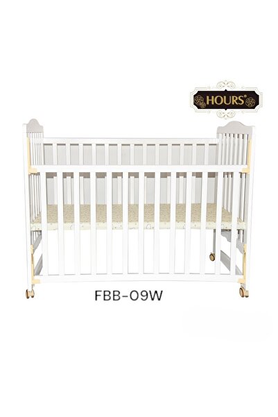 Horse Horse Wooden Portable Baby Bed, 120 x 60 x 96 cm, Natural Wood Color, with Transparent Drop-down Mosquito Net