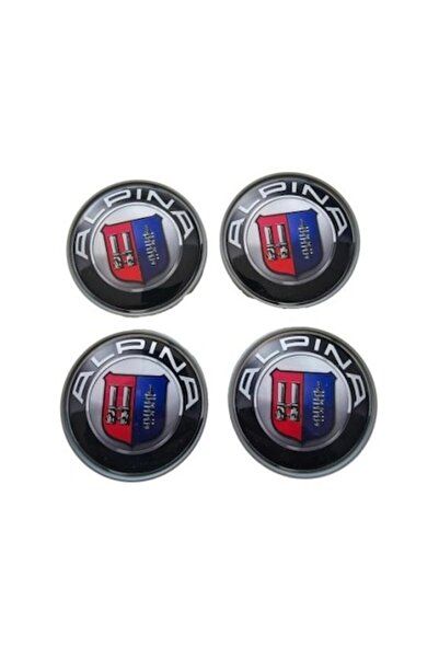 PBauto Set capace centrale de roți BMW Alpina pentru jante din aliaj 68mm, negre (4 buc.)